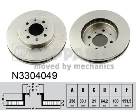 NIPPARTS Első féktárcsa N3304049_NIP