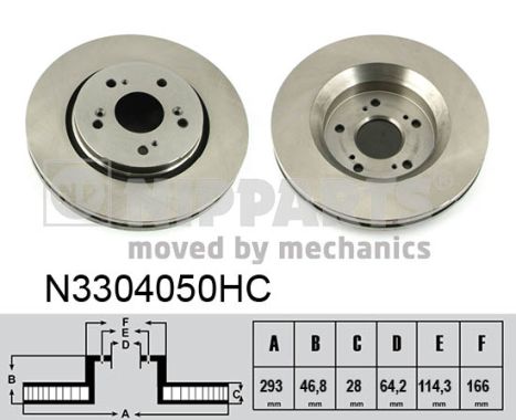 NIPPARTS Első féktárcsa N3304050HC_NIP