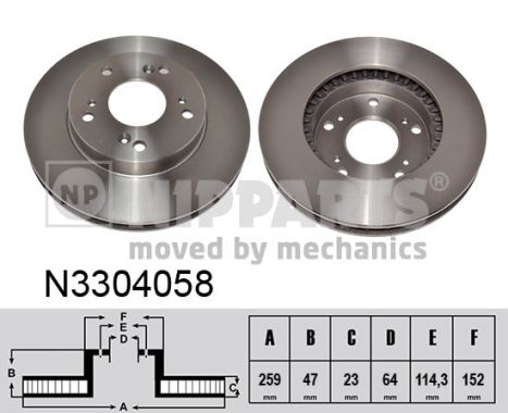 NIPPARTS Első féktárcsa N3304058_NIP