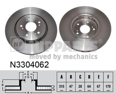 NIPPARTS Első féktárcsa N3304062_NIP