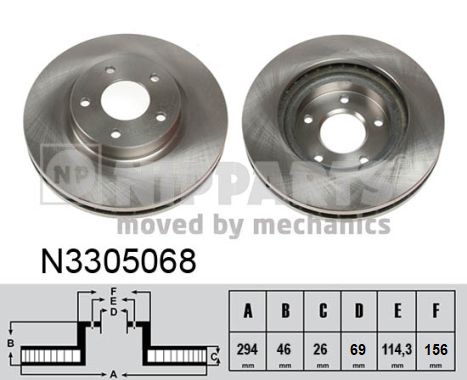 NIPPARTS Féktárcsa, mind N3305068_NIP