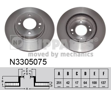 NIPPARTS Első féktárcsa N3305075_NIP