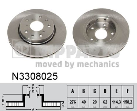 NIPPARTS Első féktárcsa N3308025_NIP