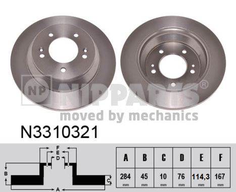 NIPPARTS Hátsó féktárcsa N3310321_NIP