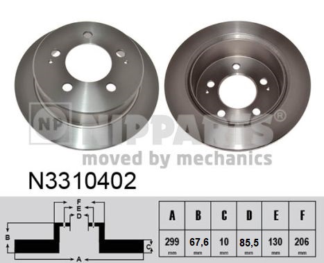 NIPPARTS Hátsó féktárcsa N3310402_NIP