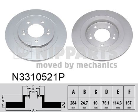 NIPPARTS Hátsó féktárcsa N3310521P_NIP