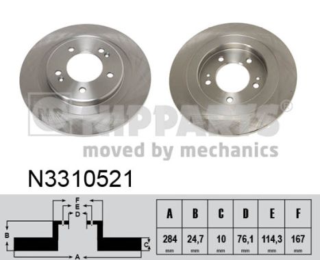 NIPPARTS Hátsó féktárcsa N3310521_NIP