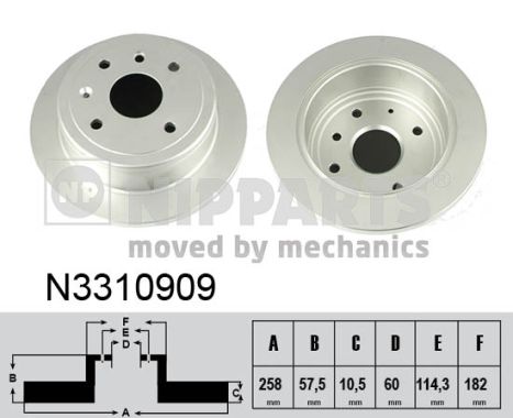 NIPPARTS Hátsó féktárcsa N3310909_NIP