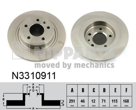 NIPPARTS Hátsó féktárcsa N3310911_NIP