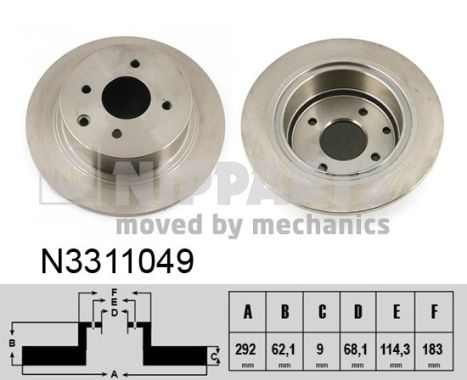 NIPPARTS Féktárcsa, mind N3311049_NIP