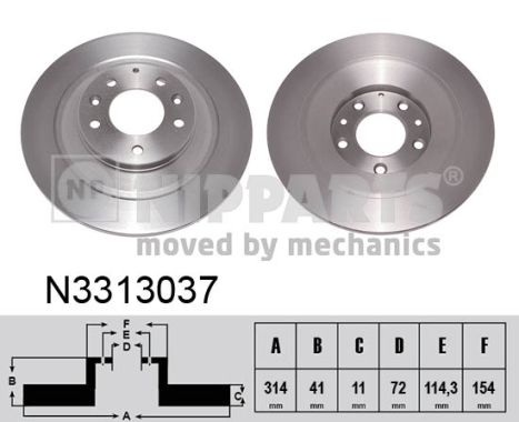 NIPPARTS Féktárcsa, mind N3313037_NIP