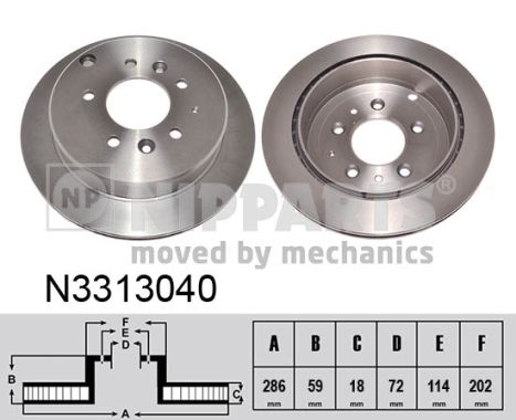 NIPPARTS Féktárcsa, mind N3313040_NIP