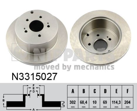 NIPPARTS Féktárcsa, mind N3315027_NIP