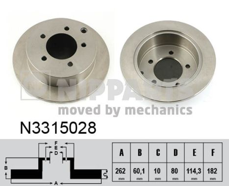 NIPPARTS Féktárcsa, mind N3315028_NIP