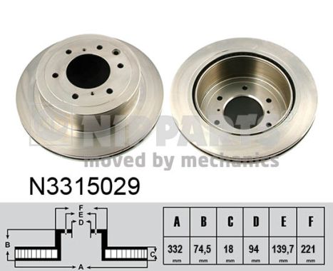 NIPPARTS Féktárcsa, mind N3315029_NIP