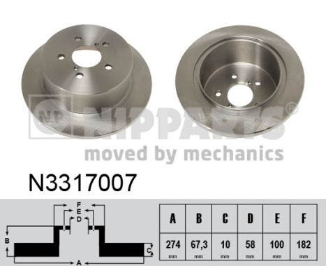 NIPPARTS Féktárcsa, mind N3317007_NIP