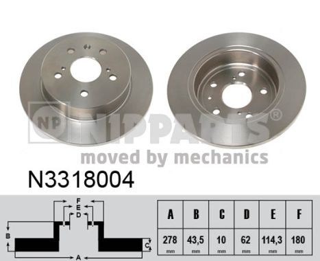 NIPPARTS Féktárcsa, mind N3318004_NIP