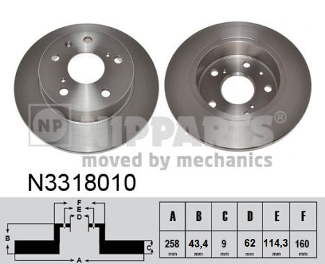 NIPPARTS Féktárcsa, mind N3318010_NIP