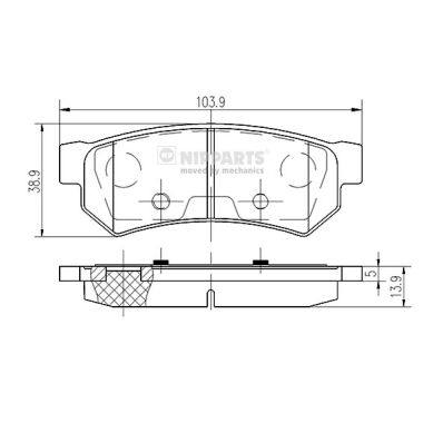 NIPPARTS Hátsó fékbetét N3610907_NIP