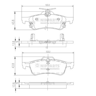 NIPPARTS Hátsó fékbetét N3612036_NIP