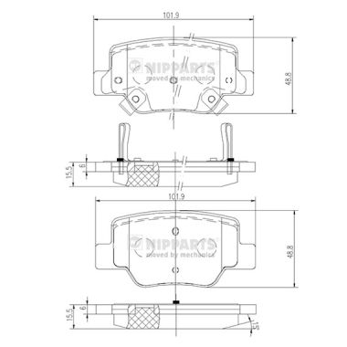 NIPPARTS Hátsó fékbetét N3612040_NIP