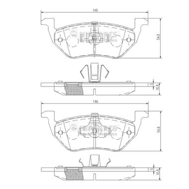 NIPPARTS Hátsó fékbetét N3613025_NIP