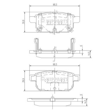 NIPPARTS Hátsó fékbetét N3618002_NIP