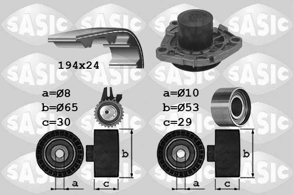 SASIC 3906034_SAS Vezérműszíjkészlet vízpumpával