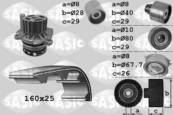 SASIC 3906077_SAS Vezérműszíjkészlet vízpumpával