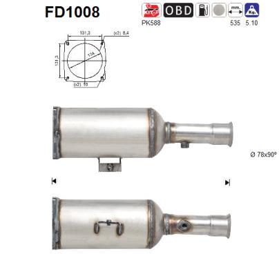 AS Részecskeszűrő, kipufogó FD1008_AS2