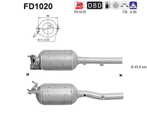 AS Részecskeszűrő, kipufogó FD1020_AS2