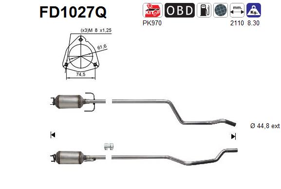 AS Részecskeszűrő, kipufogó FD1027Q_AS2