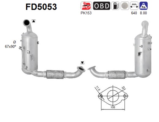 AS Részecskeszűrő, kipufogó FD5053_AS2