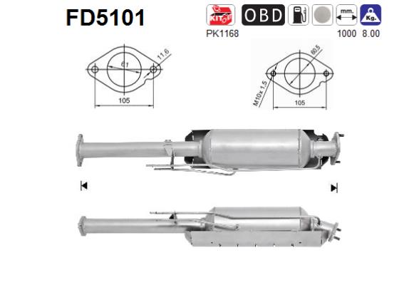 AS Részecskeszűrő, kipufogó FD5101_AS2