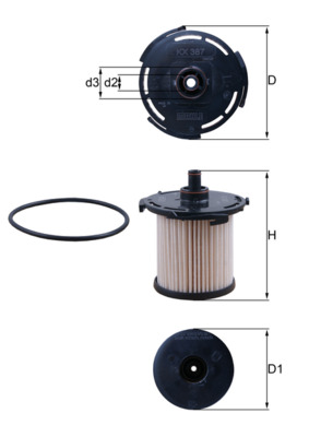 MAHLE Üzemanyagszűrö betét KX387D_MAHLE