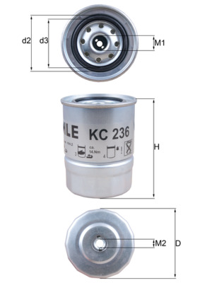 MAHLE Üzemanyagszűrő KC236_MAHLE