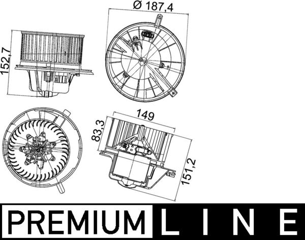 MAHLE Ventilátor, utastér AB148000P_MAHLE