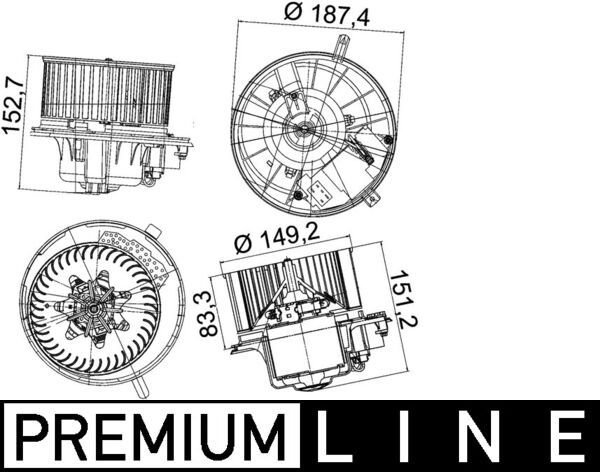 MAHLE Ventilátor, utastér AB149000P_MAHLE