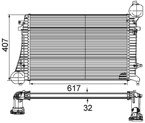 MAHLE Töltőlevegő hűtő CI164000P_MAHLE