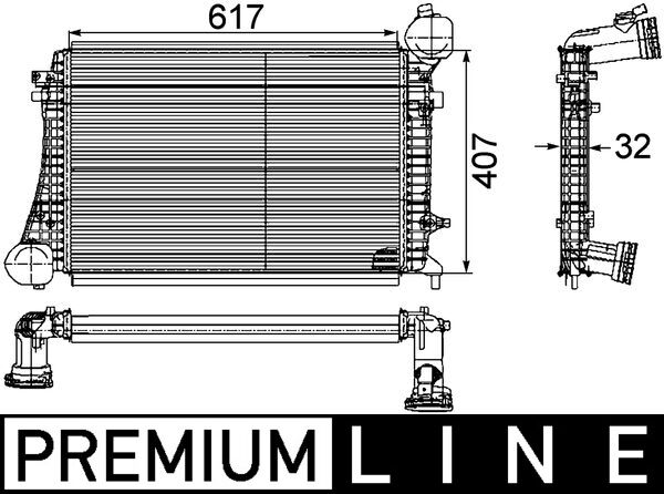 MAHLE Töltőlevegő hűtő CI166000P_MAHLE