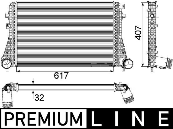 MAHLE Töltőlevegő hűtő CI208000P_MAHLE