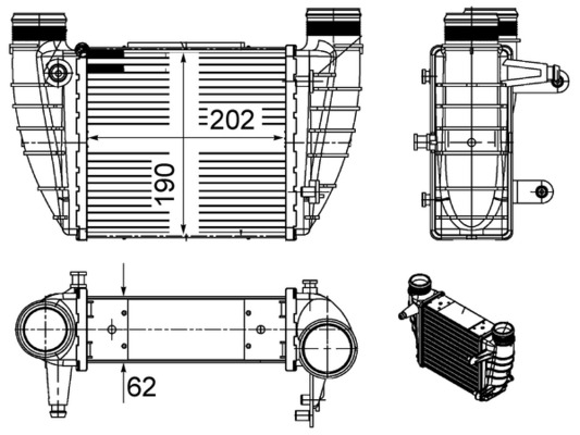 MAHLE Töltőlevegő hűtő CI486000S_MAHLE