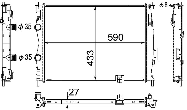 MAHLE Vízhűtő CR1074000S_MAHLE