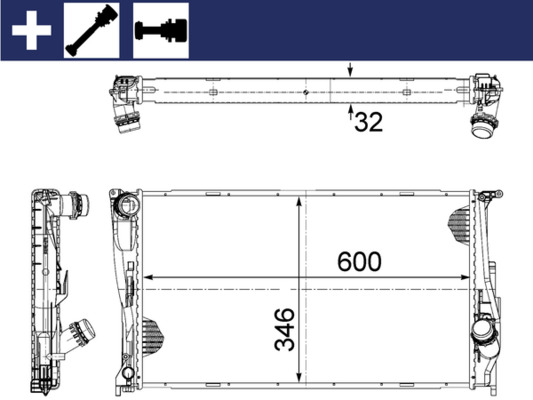 MAHLE Vízhűtő CR1083000S_MAHLE