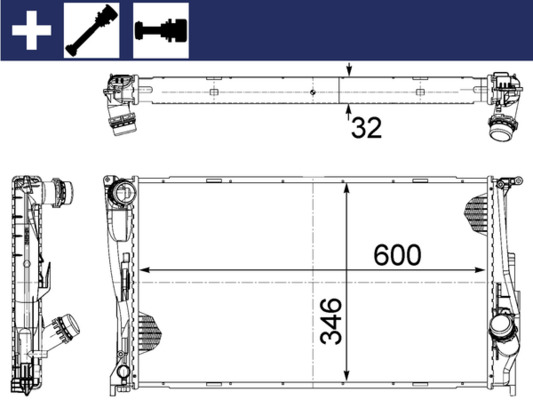 MAHLE Vízhűtő CR1086000S_MAHLE