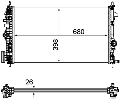 MAHLE Vízhűtő CR1103000P_MAHLE