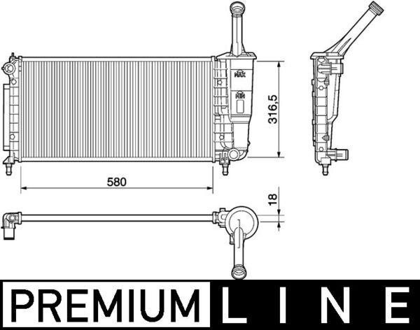 MAHLE Vízhűtő CR1104000P_MAHLE