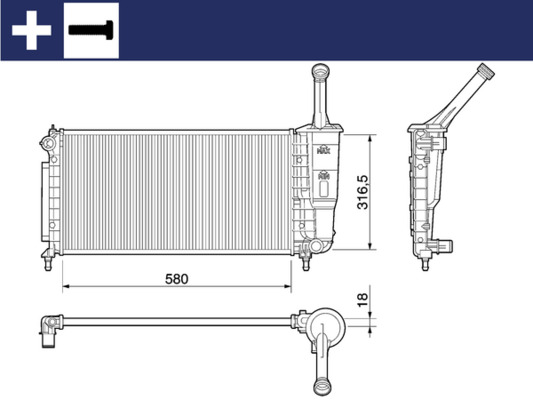 MAHLE Vízhűtő CR1104000S_MAHLE