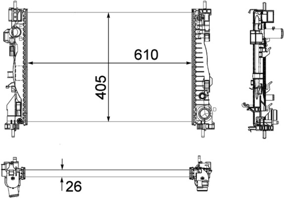 MAHLE Vízhűtő CR1178000P_MAHLE