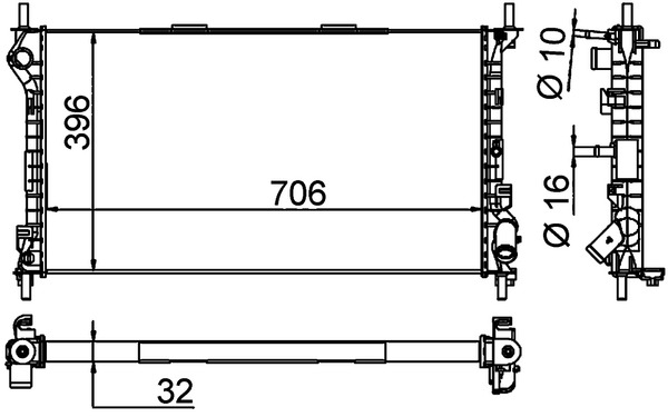 MAHLE Vízhűtő CR1196000P_MAHLE